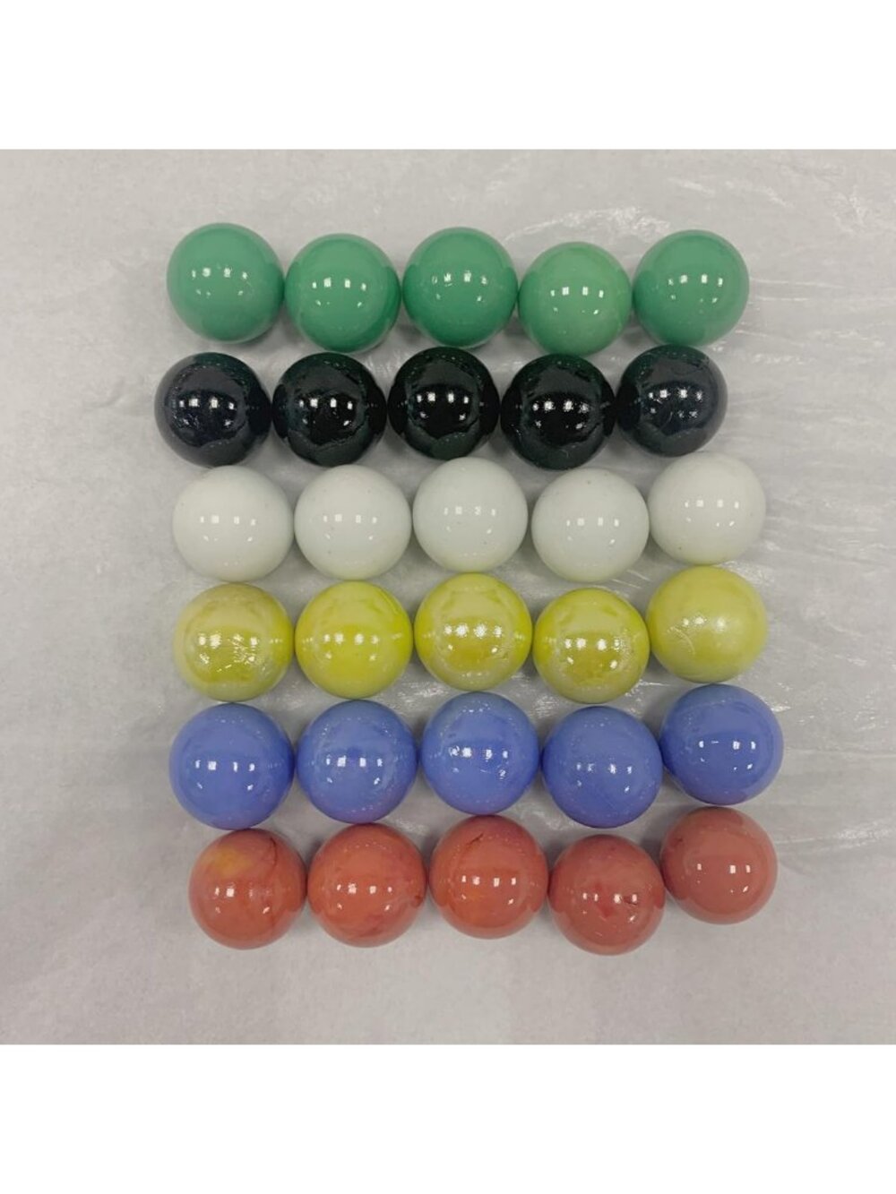30 Large 1" Solid Glass Marbles for Chinese Checkers, Aggravation & Games